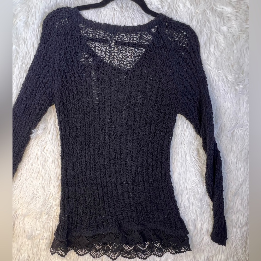 Aeropostale Bethany Mota‎ Knit Black Sweater Cover Up Sz M